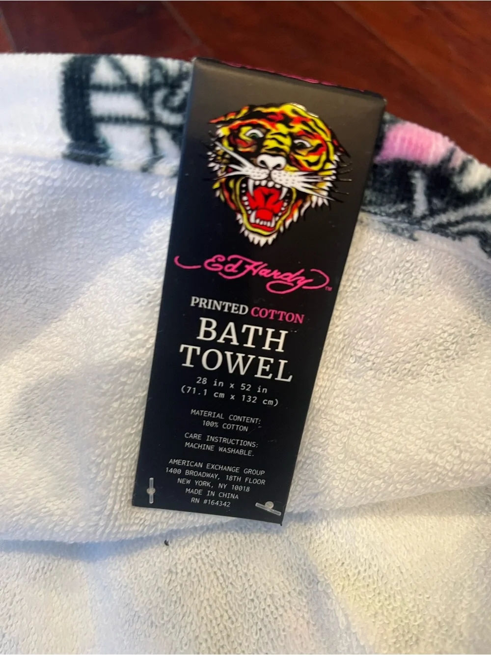 Ed Hardy Cotton Bath & Hand Towel Set - Skull & Floral